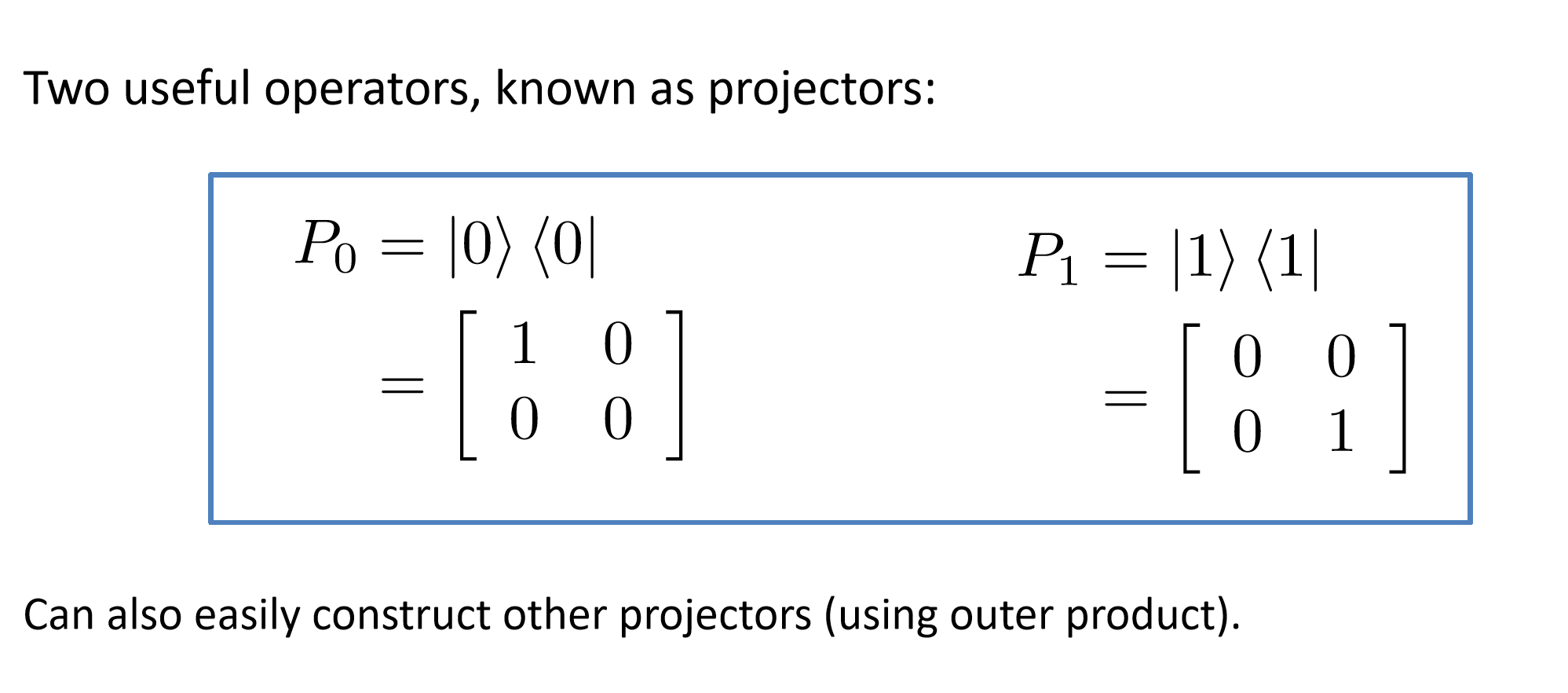 projectors p0 and p1