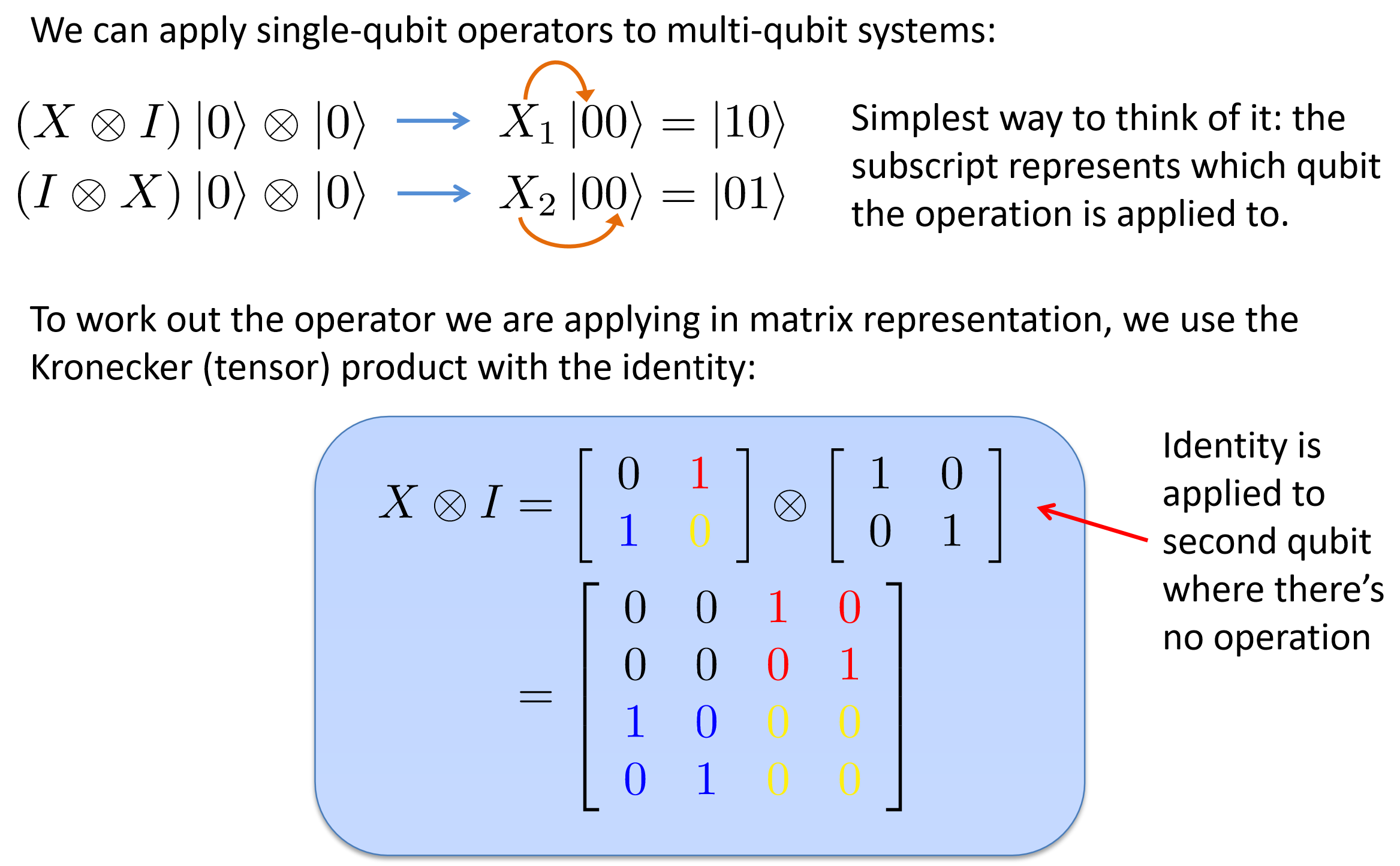 single qubit gates on multi system