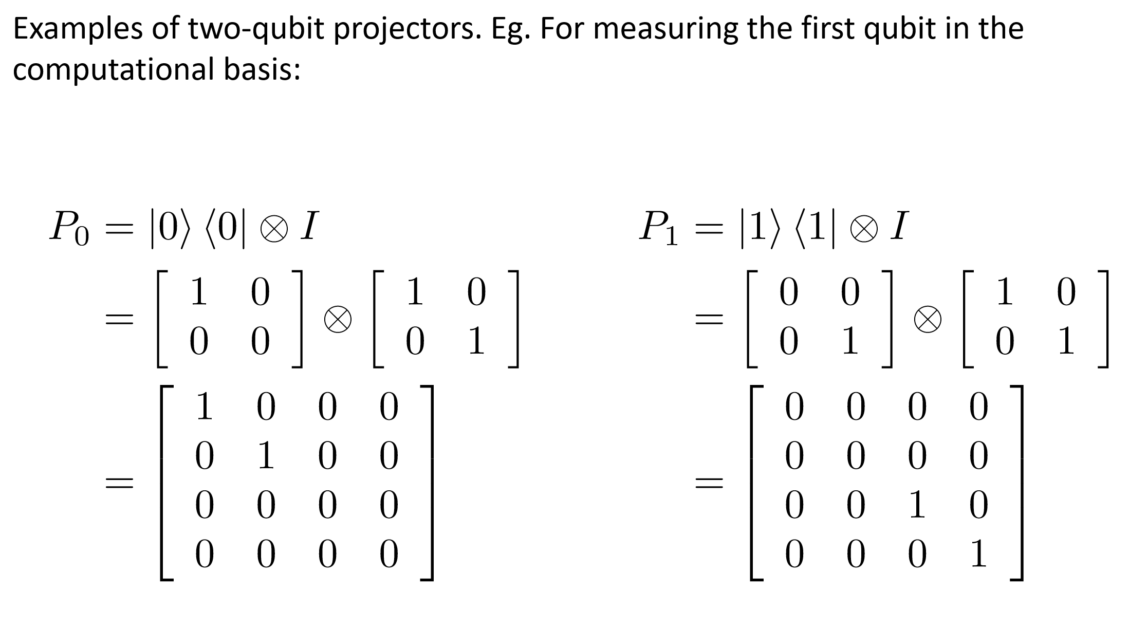 two qubit projector