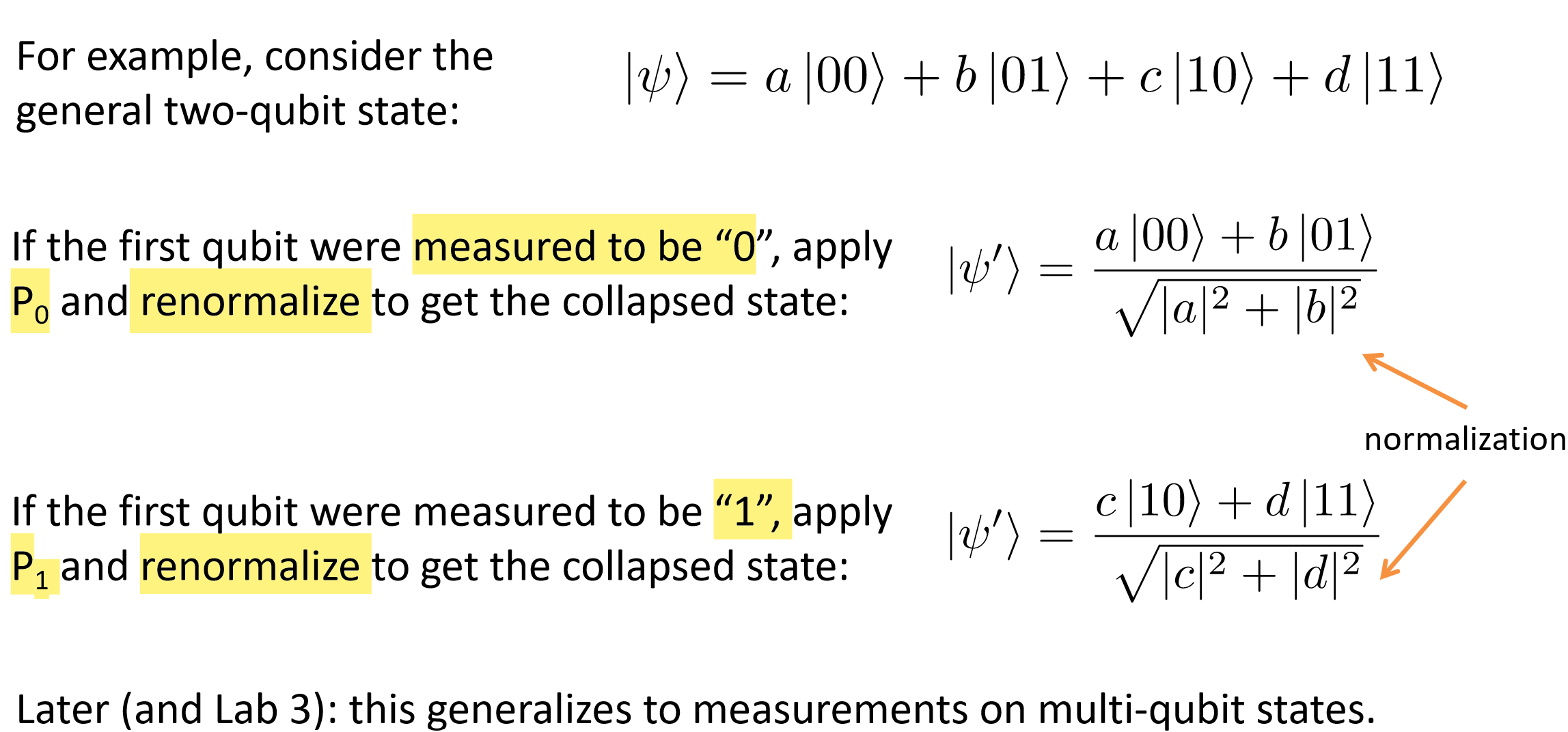 Example of two qubit measurement